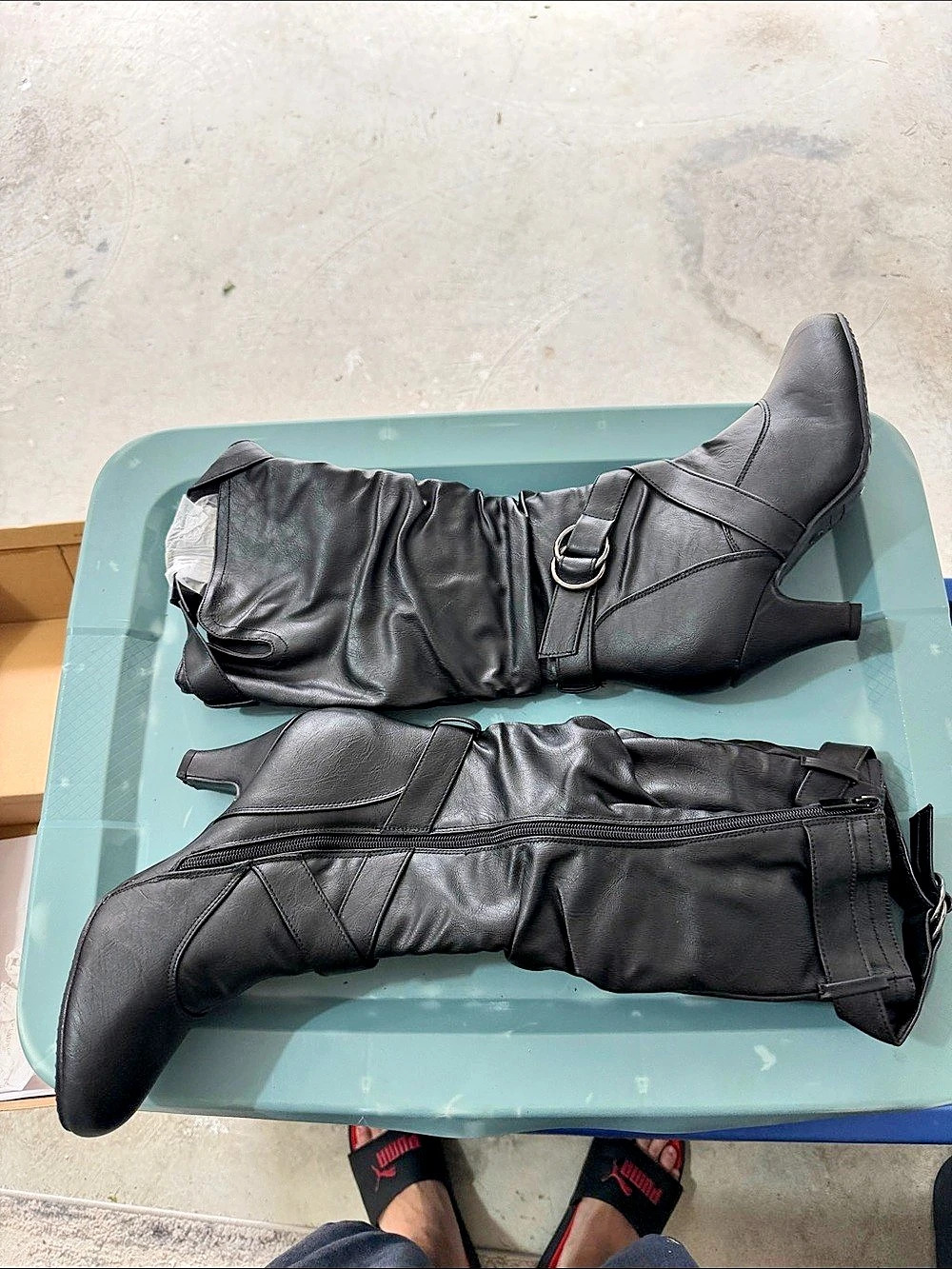 TrendsUp Black Heeled Boots US 10 NWT